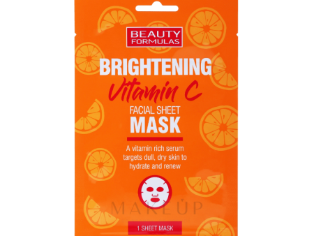 Beauty Formulas - Brightening Facial Sheet Mask - Vitamin C For Cheap