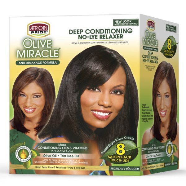 African Pride Olive Miracle No-Lye Relaxer (Regular, 8 Touch-Ups) Supply