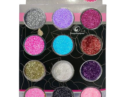 Fengshangmei 12 Glitter Colours Nail Decoration Kit on Sale