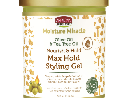 African Pride Moisture Miracle Olive Oil & Tea Tree Oil Max Hold Styling Gel 510 g Discount