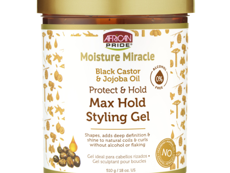 African Pride Moisture Miracle Black Castor & Jojoba Max Hold Styling Gel 510 g Discount